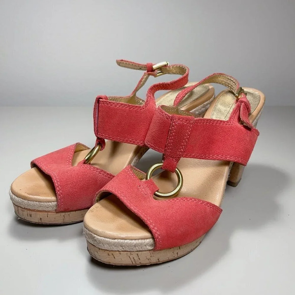 Coach Valeann Tulip Suede Cork Platform Sandal - Picture 3 of 14